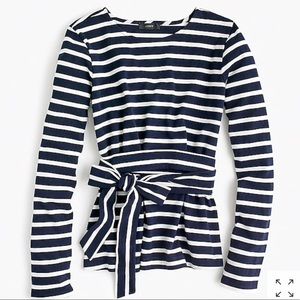 J.Crew Striped Belted Crossback top - Small